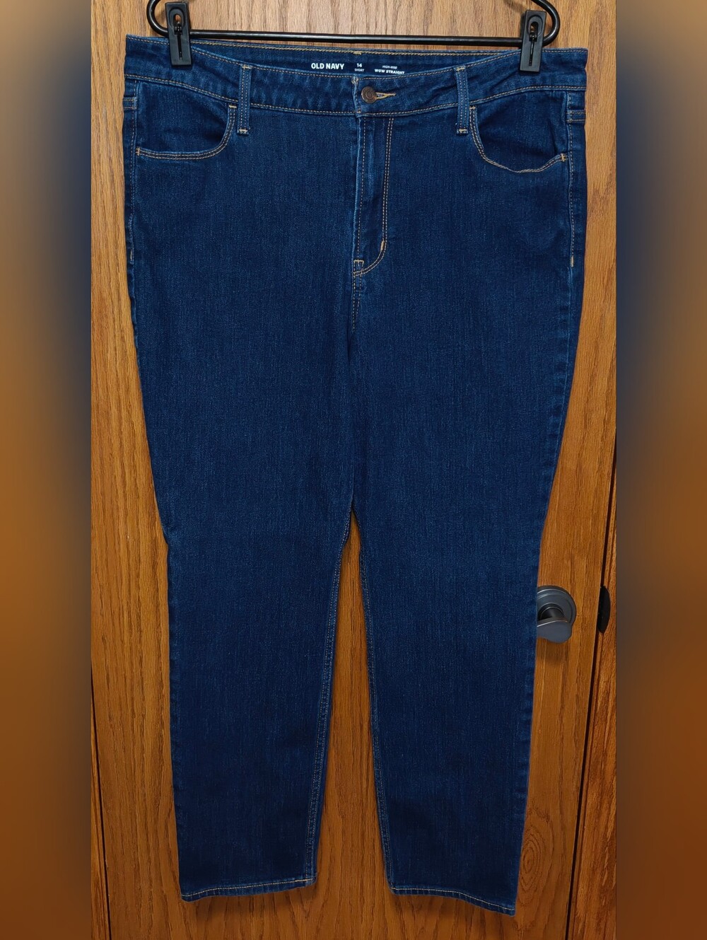 Women's Old Navy Blue High Rise Wow Straight Jeans, Size 14 Short